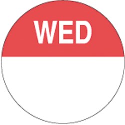 Wednesday Round Label 24Mm 1000/Roll Removable