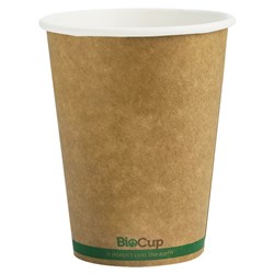Biocup Single Wall Coffee Cup Kraft Brown 12oz 355ml