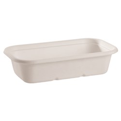 Biocane Takeaway Container Rectangle White 230x130x55mm 1000ml