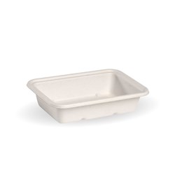 Biocane Takeaway Container Rectangle White 180x124x42mm 500ml