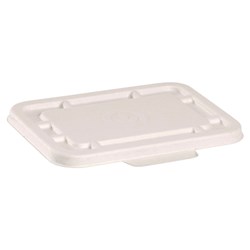 Biocane Takeaway Container Lid Rectangle White Suits 500/600ml