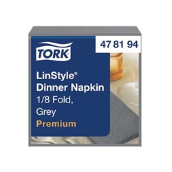 LinStyle Dinner Napkin Grey 1/8 Fold 390x390mm Tork