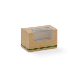 On The Go Rectangular Sandwich Box PLA Window Brown 130x75x80mm Detpak