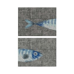 By The Sea Paper Placemat Grey/ Blue 300x400mm 