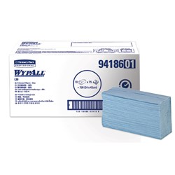 Wypall Embossed Folded Wiper 3Ply Blue 94186