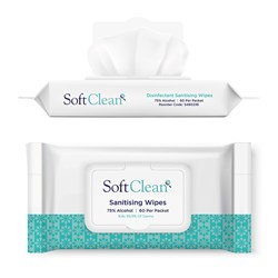 Soft Clean Sanitising Wipes 200x150mm