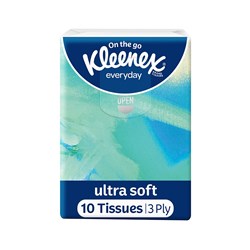 Kleenex Facial Tissue Pocket 3Ply 10Sh 144/Ctn 0202