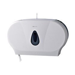 Plastic Twin Jumbo Toilet Roll Dispenser White 518x133x310mm