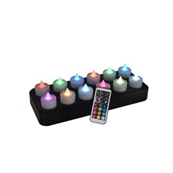 Rechargeable Led Candles Multicolour Set Of 12 