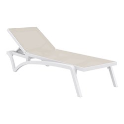 Pacific Sunlounger White/Taupe