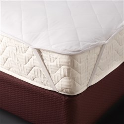 Polyester Mattress Protector With Strap White King Single