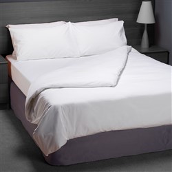 Polyester Cotton Fitted Sheet King Single White