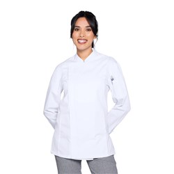 Alex Long Sleeves Chef Jacket Zipper White Small Aussie Chef