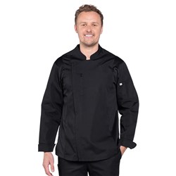 Alex Long Sleeves Chef Jacket Zipper Black Medium Aussie Chef