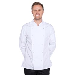 Alex Long Sleeves Chef Jacket Press Stud White XL Aussie Chef