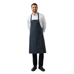 Camden Chef Bib Apron Navy White Stripes 950x950mm Chef Works
