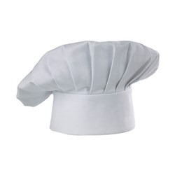 Chef Hat Velcro Back Wht One Size