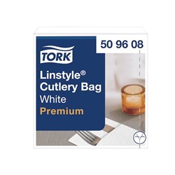 LinStyle 1 Ply Cutlery Pocket White 390x390mm Tork