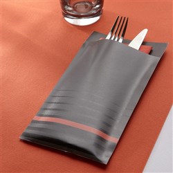 Isi Paper Cutlery Pouch Grey/ Terracota 200x100mm