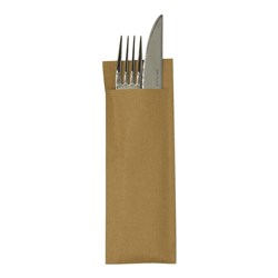 Paper Cutlery Pouch Kraft Brown 190x65mm