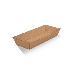 Hotdog Tray Brown Corrugated Kraft - Plain 600/Ctn