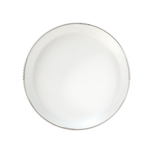 Bistrot Plate White Grey Rim 254mm 