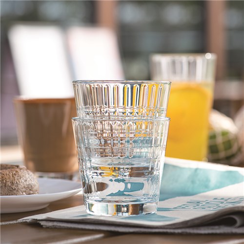 Stack Up Cross Old Fashioned Glass 260ml Tempered