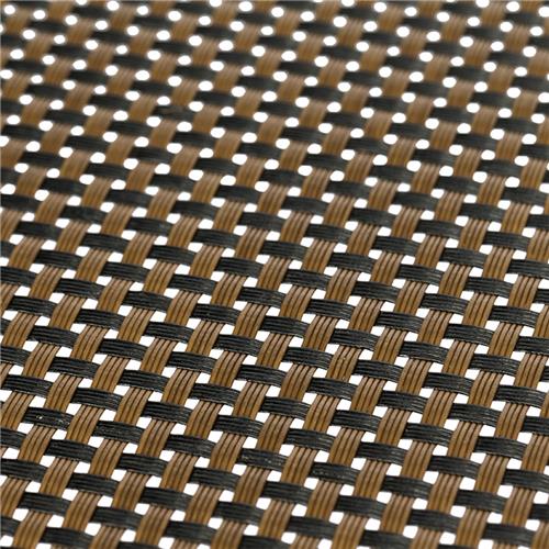 Placemat Plastic Woven Black/Brown 450x300mm