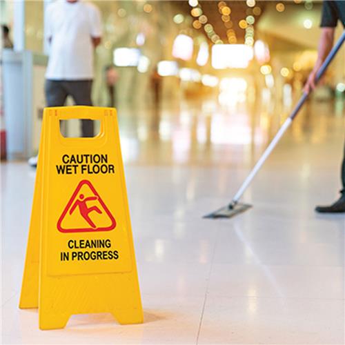 2257030 - Wet Floor & Cleaning In Progress A Frame Sign Yellow 620mm
