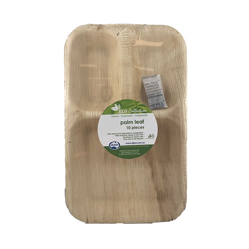 3452358 - Palm Leaf 3 Compartments Rectangle Plate 50mm