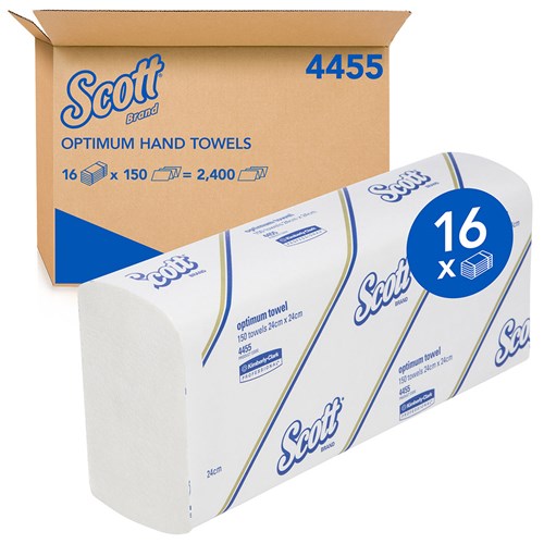Optimum Paper Hand Towel White 150/Sheets