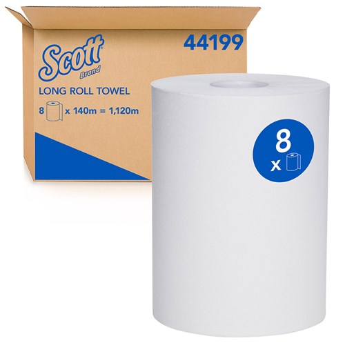 Paper Hand Towel Roll White 1ply 140m