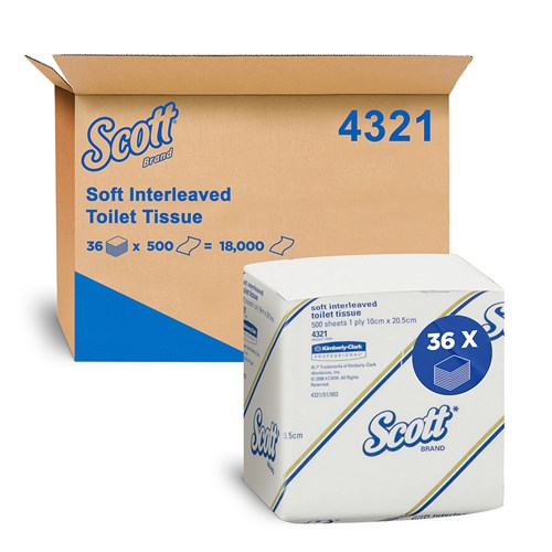 Interleaf Toilet Tissue White 1ply 500/Sheets