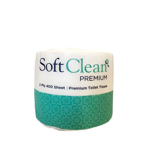 SOFT CLEAN 2PLY 400SH IND WRAP TOILET ROLL 48/BAG PREMIUM 3640471