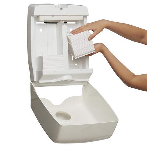 Interleaf Plastic Twin Toilet Tissue Dispenser White