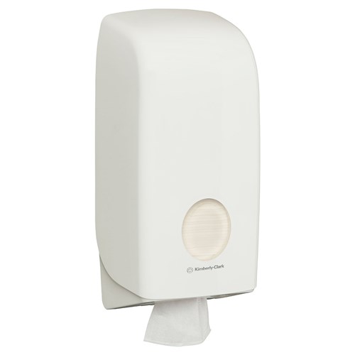 Aquarius Plastic Interleaf Toilet Tissue Dispenser White