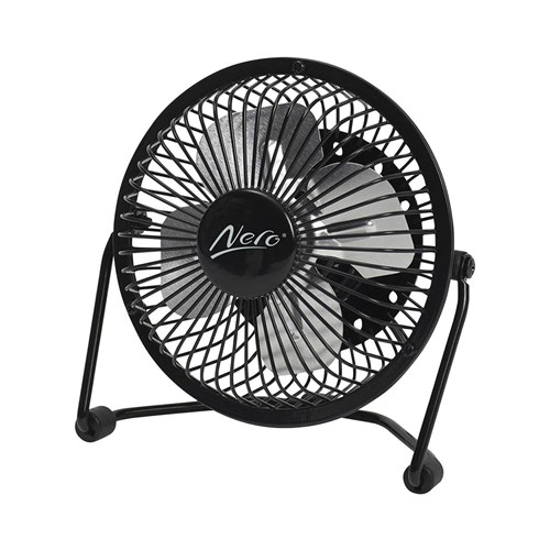 4035006 - Nero Mini Desk Fan USB Powered Black 150mm