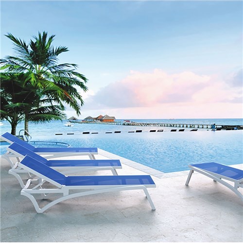 Pacific Sunlounger White/Blue