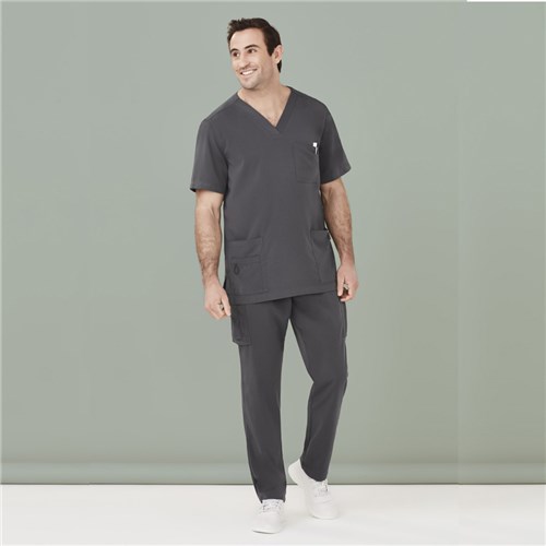 Avery Mens Scrub Top Charcoal Large