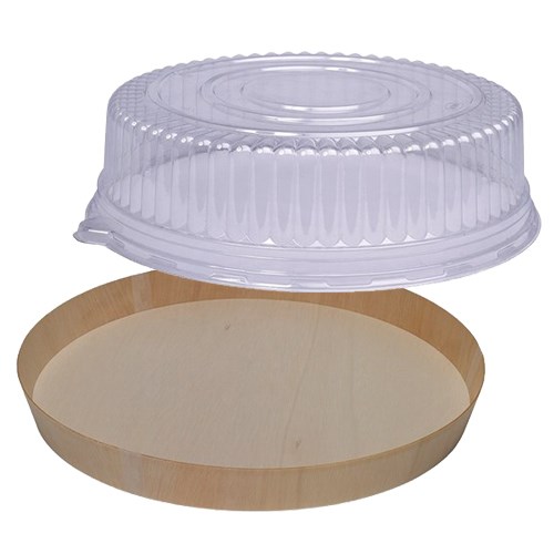 ZF100611 Wooden Veneer Round Platters And Lids