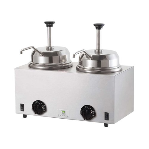 ZZ433337 Server Twin Fudge Warmer With 2 Pumps 2.8L