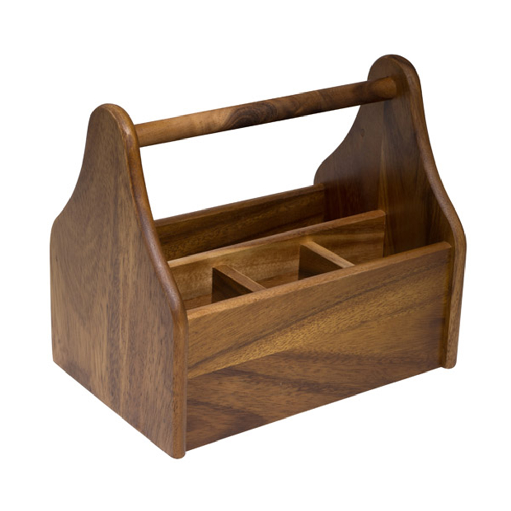 Wooden Cutlery Caddy Rectangle 230mm 1898215 Reward Hospitality