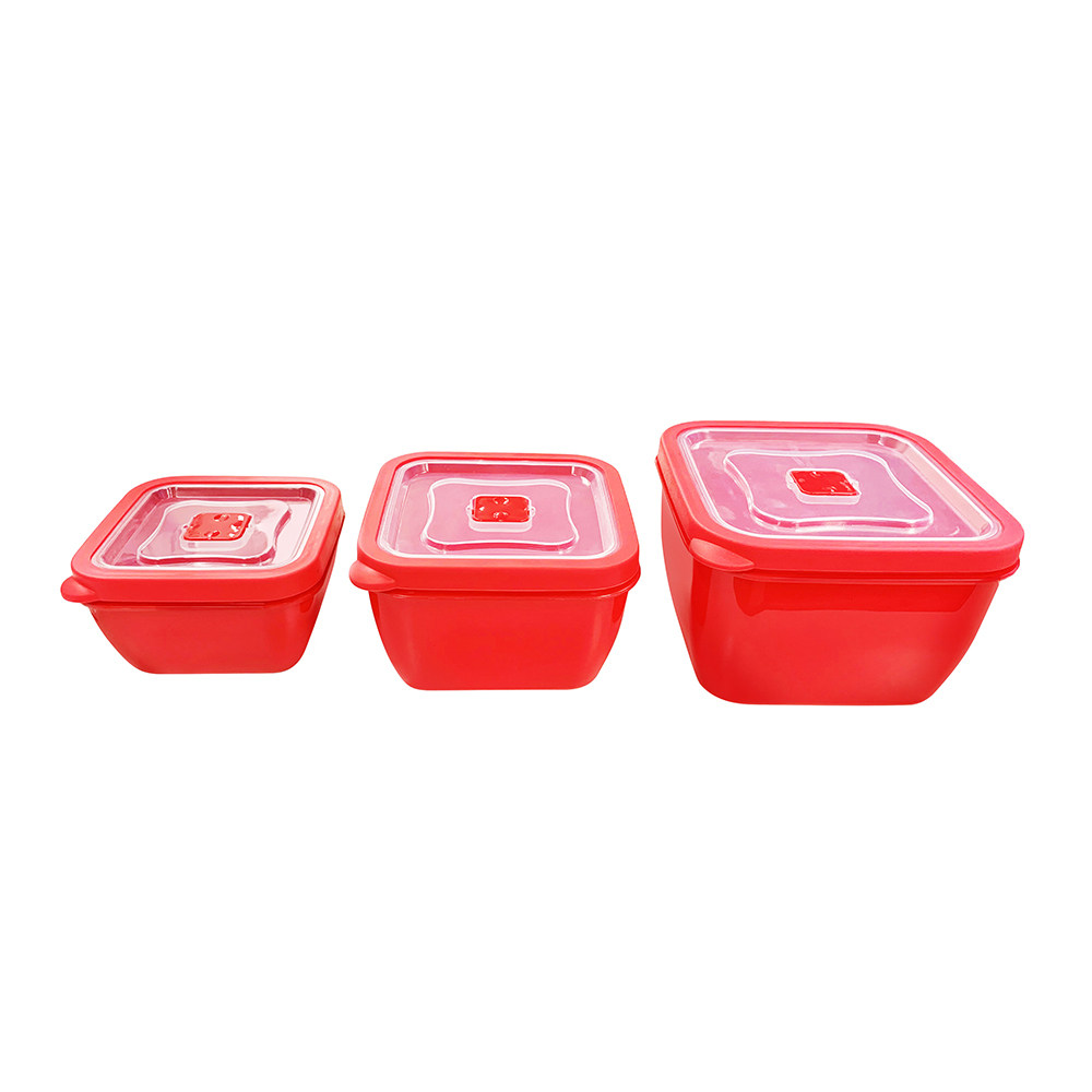 Plastic Microwave Containers Set Red 630ml/ 1.15l/ 1.89l 2663837