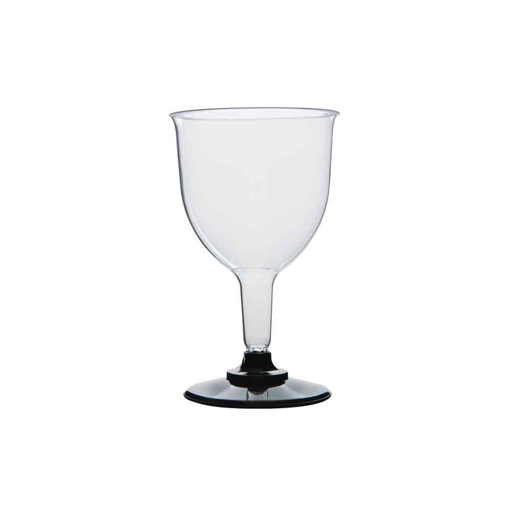 PLASTIC WINE GLASS 125ML 10/PKT (10) BLK BASE 3430330 Reward
