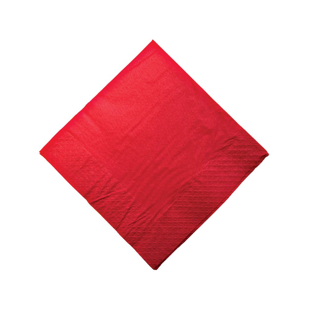 Paper Lunch Napkin Red 1/4 Fold 300x300mm 3499482 Reward Hospitality