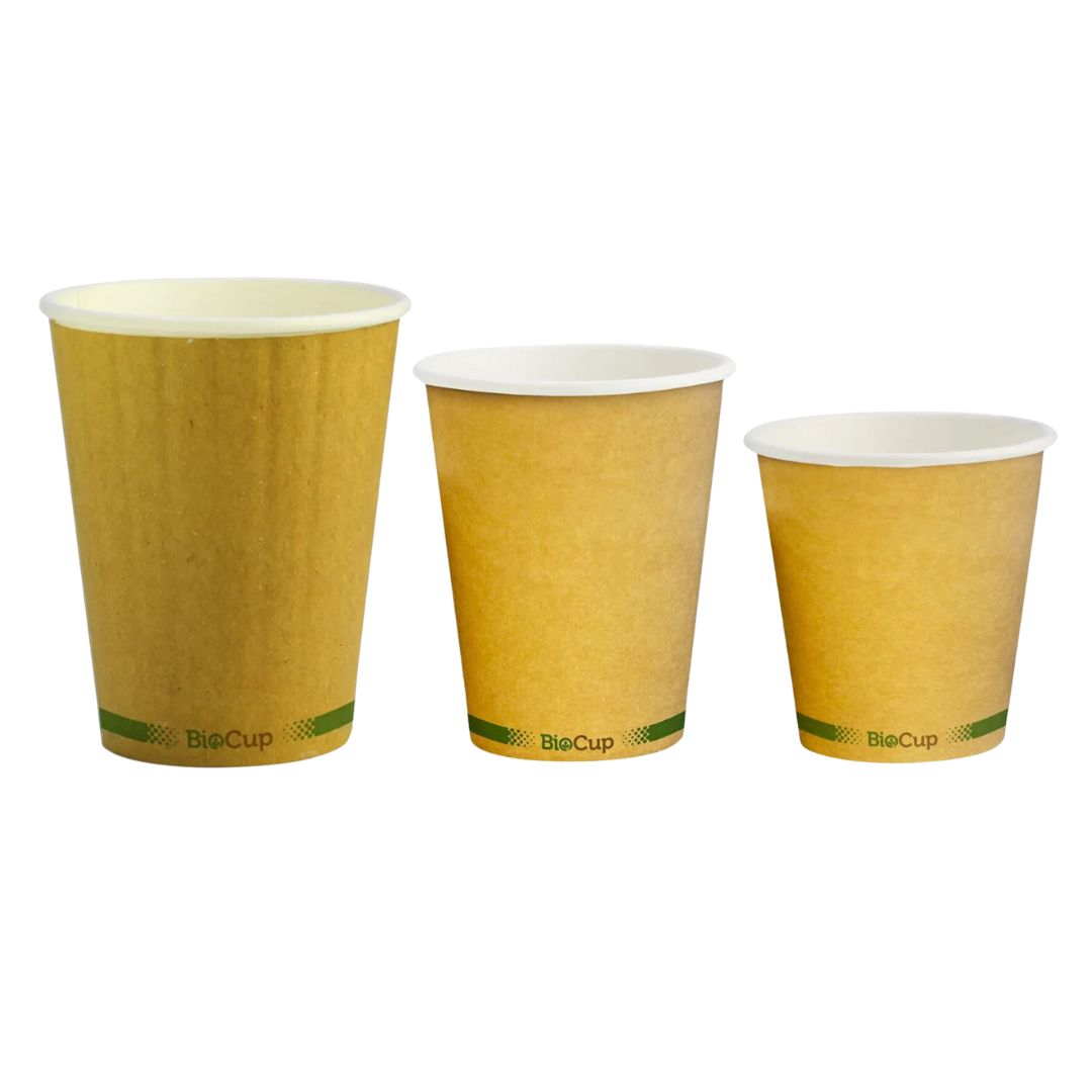 BioCup Single Wall Kraft Green Line Biopak | Reward Hospitality