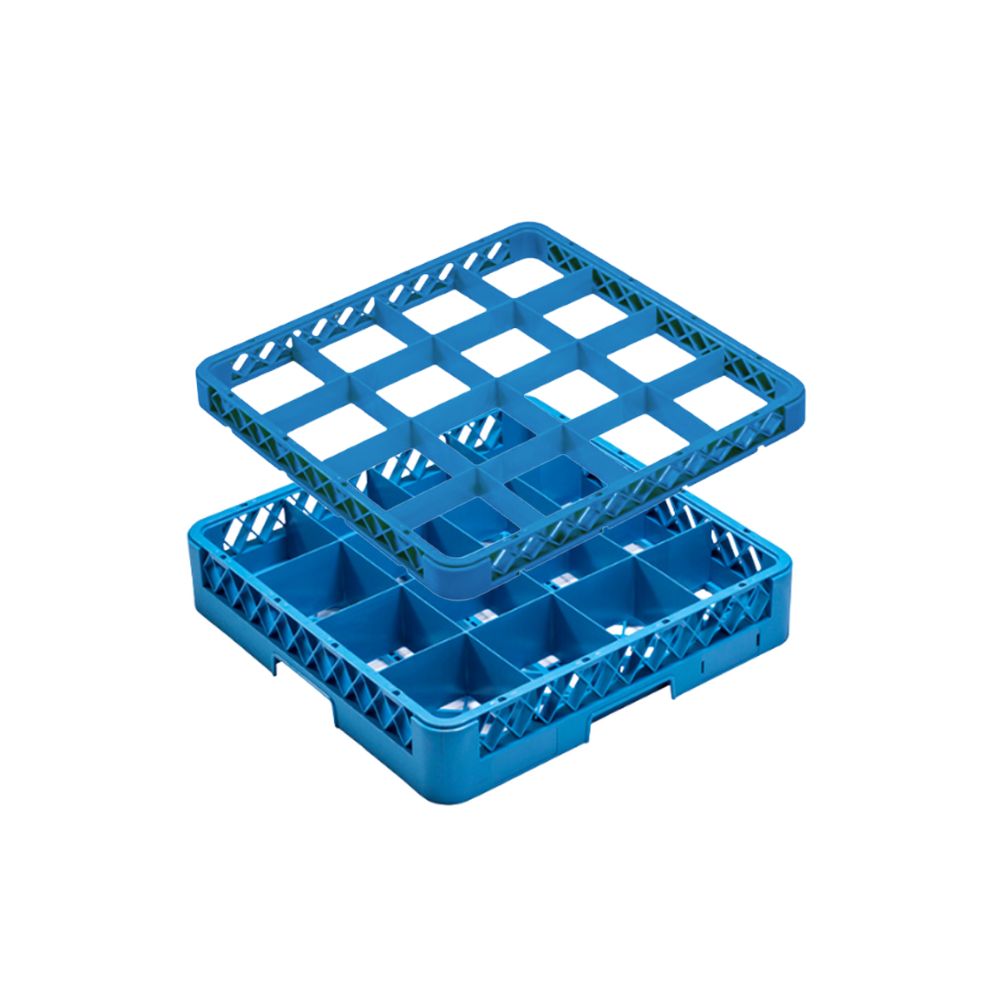Glass Rack 16 Compartment and Rack Extender Blue 500x500mm Pro.equip ...