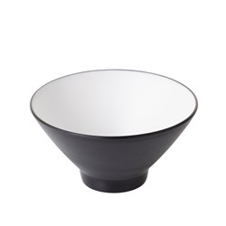 1181100 Dual Colour Melamine V-Shaped Bowl Black/White 178mm
