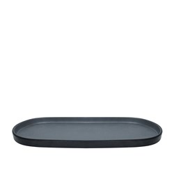1181304 Dual Colour Melamine Oblong Plate Black/Grey 290x130mm