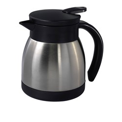 Stainless Steel 400ml Vacuum Jug with Flat Black Lid and push button